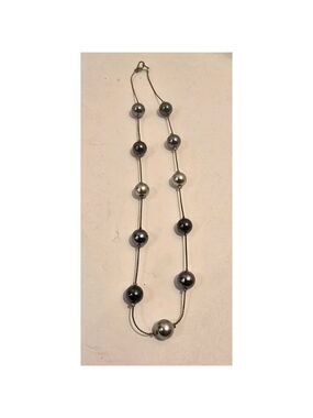 Vintage Carolee Gray Pearl Illusion Necklace 16" (Fas-266)